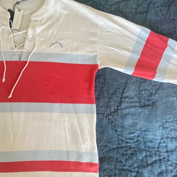 NWT Anthropologie The Upside Lace-Up Pullover Top, 100% Cotton, Size Large - Picture 8 of 16